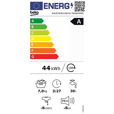 EWUE76261CSH1W PRAČKA BEKO