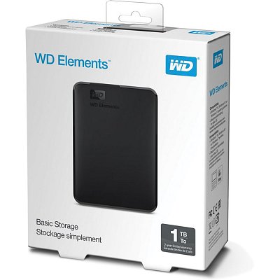 HDD 1TB USB3.0 Elements Portable BK WD