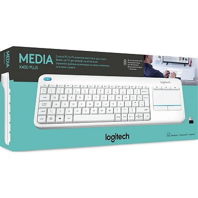 K400 Plus Wrl kbd bílá CZ/SK LOGITECH