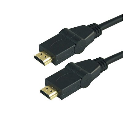 Kabel GoGEN HDMI 1.4, 1,5m, s rotací 180°, pozlacený, High speed, s ethernetem, černý