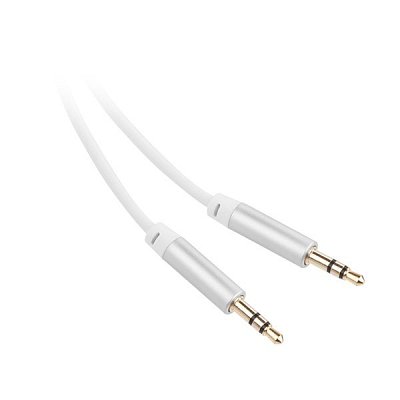 Kabel GoGEN Jack 3,5mm, 1,5m, pozlacené konektory - bílý
