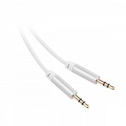 Kabel GoGEN Jack 3,5mm, 3m, pozlacené konektory - bílý
