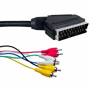 Kabel GoGEN SCART/6x CINCH, 1,5m - černý