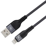 Kabel GoGEN USB-A / Lightning, 1m, opletený, zkumavka - grafitový
