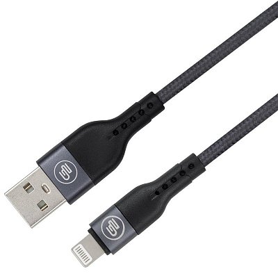 Kabel GoGEN USB-A / Lightning, 1m, opletený, zkumavka - grafitový