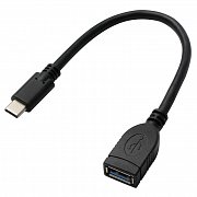 Kabel GoGEN USB A/USB-C 3.1, OTG, 0,2m - černý