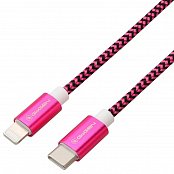 Kabel GoGEN USB-C / Lightning, 1m, opletený - fialový