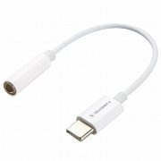 Kabel GoGEN USB-C (M) / 3,5mm jack (F), 0,2m, bílý