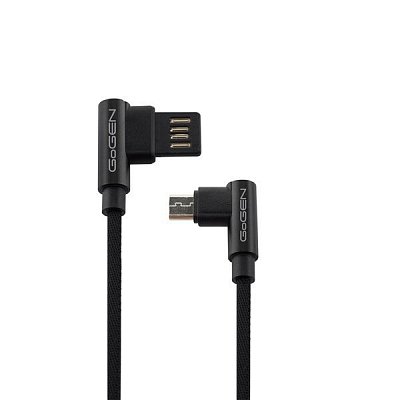 Kabel GoGEN USB/micro USB, 1m, oboustraný, opletený - černý