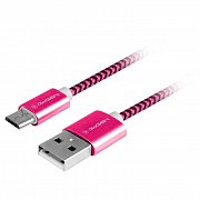 Kabel GoGEN USB / micro USB, 1m, opletený - fialový