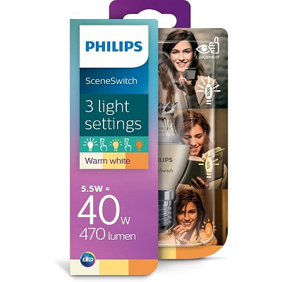 LED SSW 40W B38 E14 WW CL ND RF PHILIPS