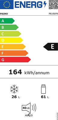 Lednice s mrazákem nahoře - bílá - Primo PR156FR