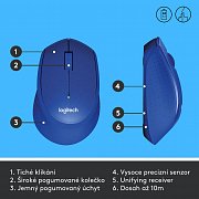 M330 Silent Plus myš Blue LOGITECH