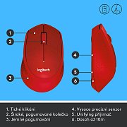 M330 Silent Plus myš Red LOGITECH