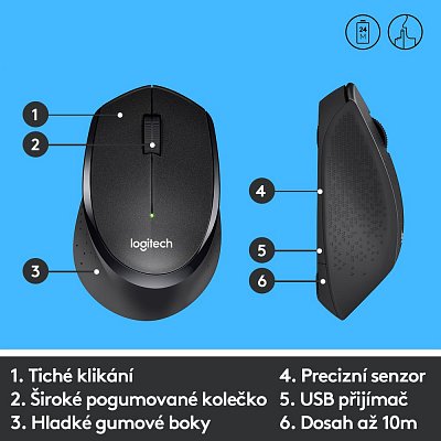 M330 wrl mouse black LOGITECH