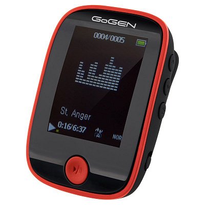 MP3 přehrávač GoGEN MXM 421 GB4 BT BR, s 1,7" displejem a bluetooth, černý/červený