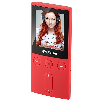 MP3 přehrávač Hyundai MPC 501 FM, 4GB, 1,8" displej, FM tuner, SD slot, červená barva