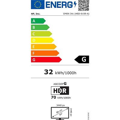 OMEN 34c LCD 34 WQHD 1ms 400nits HDMI HP