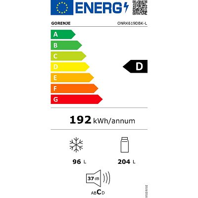 ONRK619DBK-L CHLADNIČKA KOMBI GORENJE