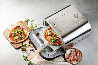 Pizza pec Genius - nerezová, pečící kamen - DOMO DO9289PZ