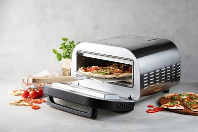 Pizza pec Genius - nerezová, pečící kamen - DOMO DO9289PZ