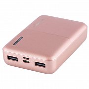 Powerbank GoGEN 10000 mAh, PB100007, metalická - růžová