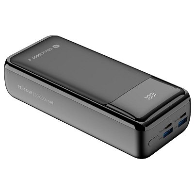 Powerbank GoGEN 30000mAh, USB-C PD 65W, QC 22,5W, LCD - černá