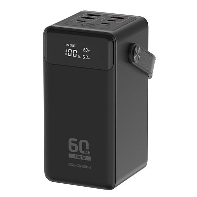 Powerbank GoGEN PB600002B, 60000 mAh, PD 100W - černá