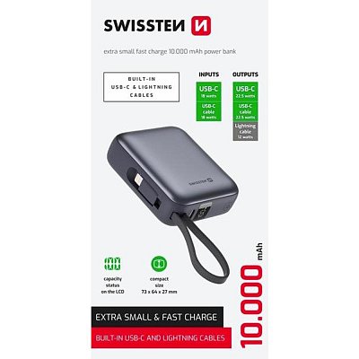 Powerbanka 10000mAh silver SWISSTEN