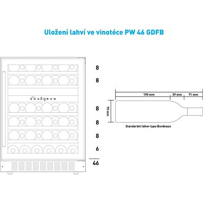 PW 46 GDFB dvouzónová vinotéka PHILCO