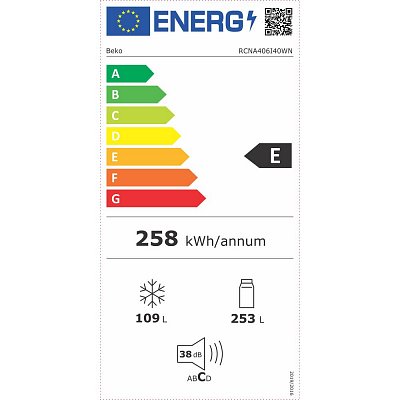 RCNA406I40WN CHLADNIČKA KOMBI BEKO