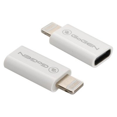 Redukce GoGEN Lightning (M) / USB-C (F), bílá