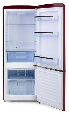 Retro lednice s mrazákem dole - bordó - DOMO DO91707R