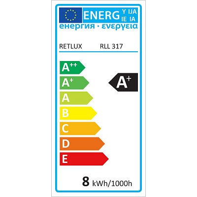 RLL 317 A60 E27 PIR žárovka 8W WW RETLUX