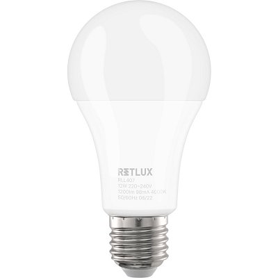 RLL 407 A60 E27 bulb 12W CW RETLUX