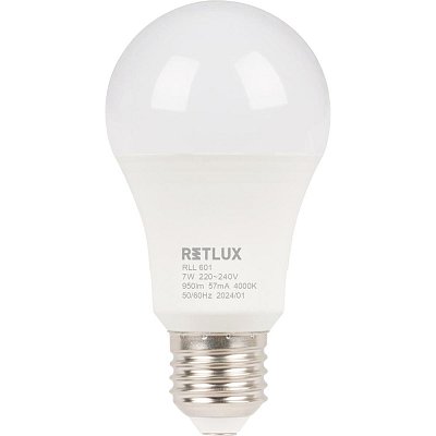 RLL 601 A60 E27 bulb 7W CW D RETLUX