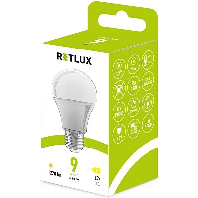 RLL 603 A60 E27 bulb 9W WW D RETLUX