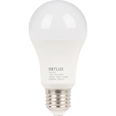 RLL 607 A60 E27 bulb 12W CW D RETLUX