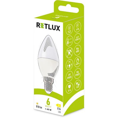 RLL 626 C37 E14 candle 6W WW D RETLUX