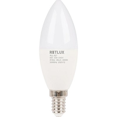 RLL 627 C37 E14 candle 6W CW D RETLUX