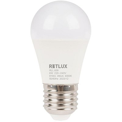 RLL 639 G45 E27 miniG 6W CW D RETLUX