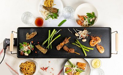 Rodinný gril Teppanyaki - Wood Look - DOMO DO8312TP
