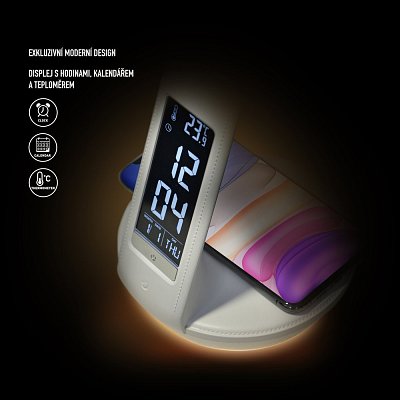 RTL 204 stm.LED lamp.černá Qi 6W RETLUX
