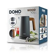 Rychlovarná konvice - nerez, šedá - WOOD YOU - DOMO DO9268WK
