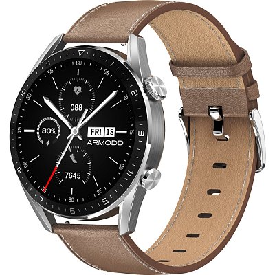 Silentwatch 5 Pro stříbrná/kůže ARMODD