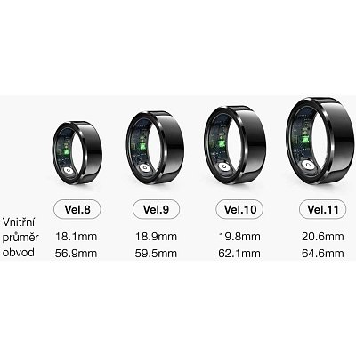 Smart Ring vel 11 black ALIGATOR