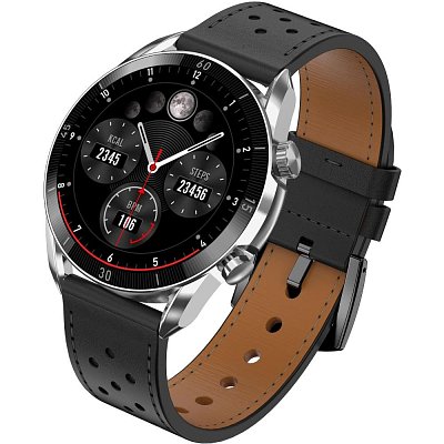 Smartwatch V10 Silver black leath GARETT