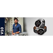 Smartwatch V10 Silver black leath GARETT