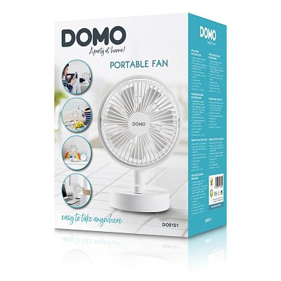 Stolní USB aku ventilátor s oscilací - DOMO DO8151