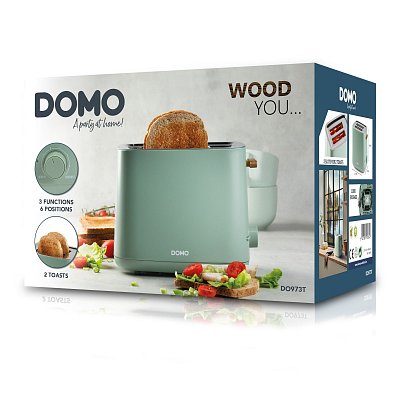 Topinkovač na 2 topinky - zelený - WOOD YOU - DOMO DO973T